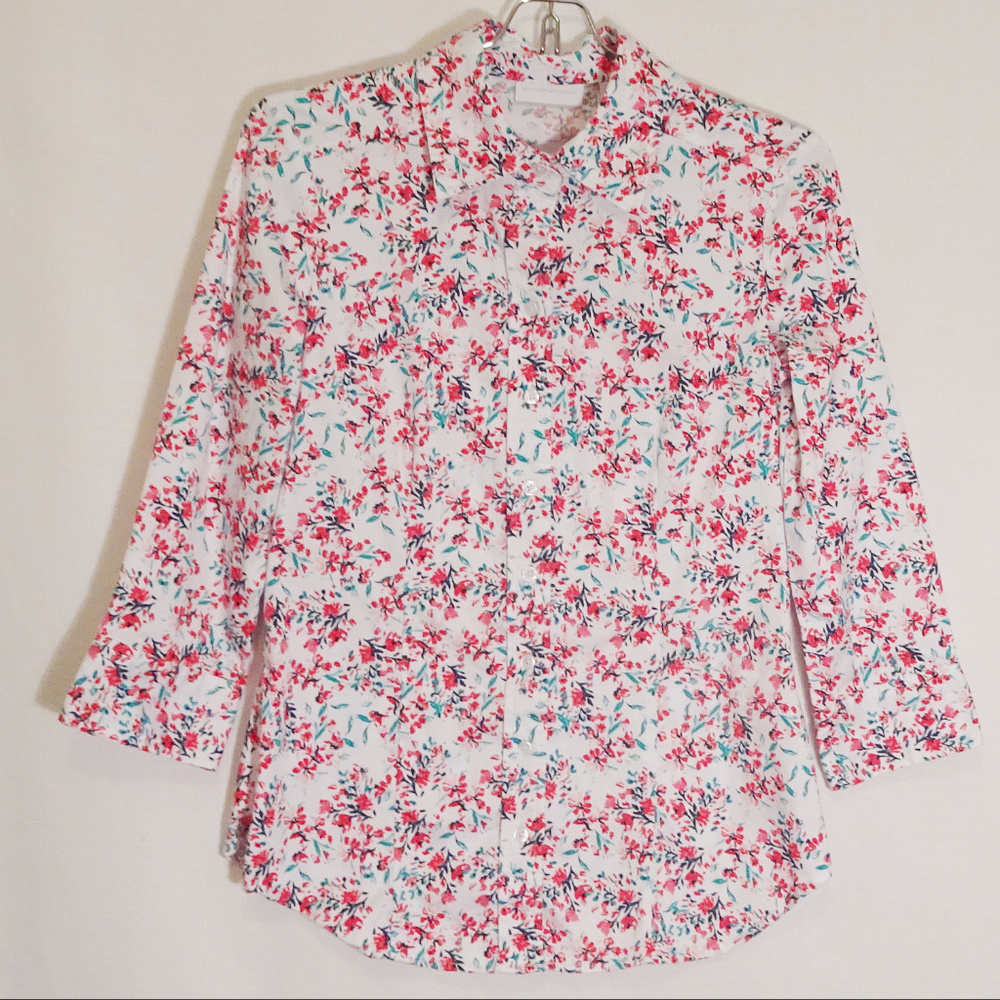 Womens Button Up Blouse Long Sleeve XS